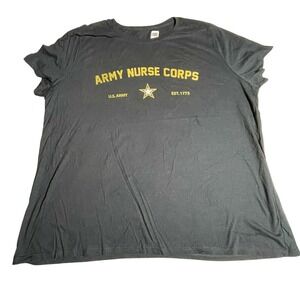 US Army Nurse Corps Graphic T-Shirt Black Womens 3XL Short Sleeve Tee
